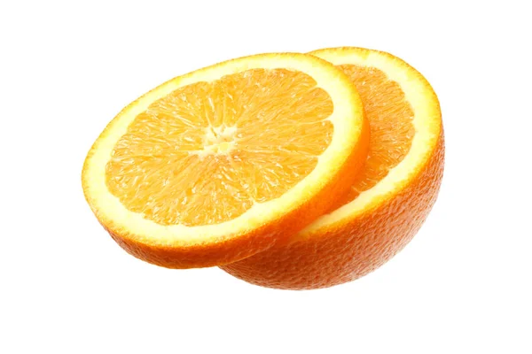 Scheiben Geschnittene Orange Isoliert Auf Weißem Hintergrund Gesunde Ernährung — Stockfoto