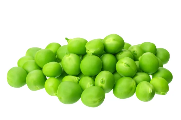鲜绿色的豌豆 白色的背景上孤立的 — 图库照片