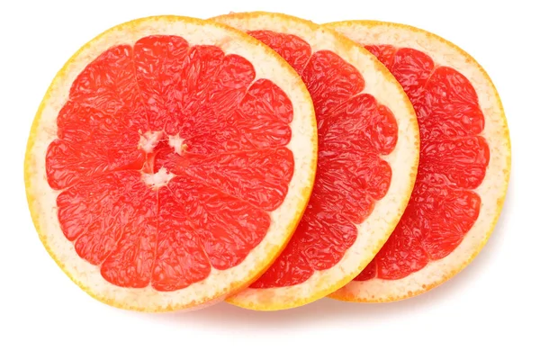 Gezond Voedsel Gesneden Grapefruit Geïsoleerd Witte Achtergrond Bovenaanzicht — Stockfoto