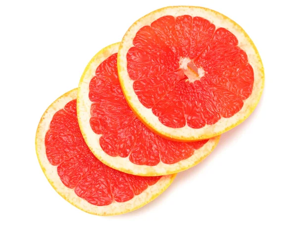 Gesunde Ernährung Geschnittene Grapefruit Isoliert Auf Weißem Hintergrund Ansicht Von — Stockfoto