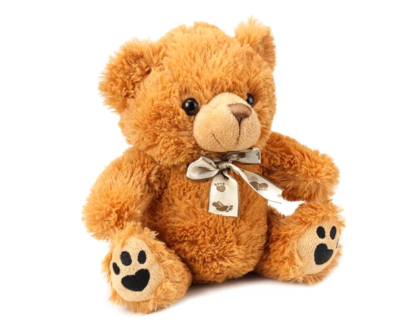 Toy Teddy Bear Isolated White Background — Stock Photo, Image