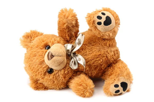 Mainan Boneka Beruang Terisolasi Pada Latar Belakang Putih — Stok Foto