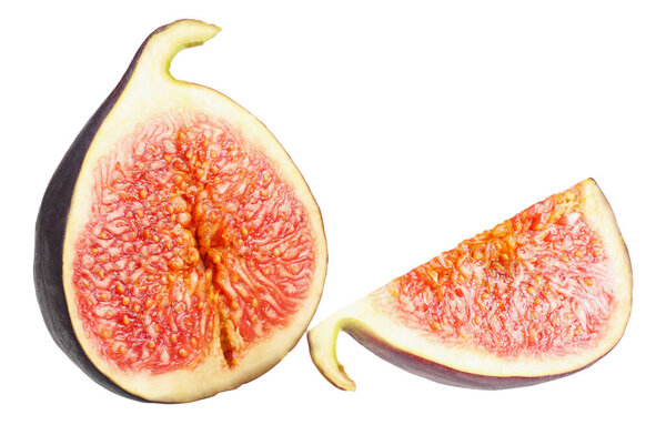 slice of fig isolated on white. Clipping Path