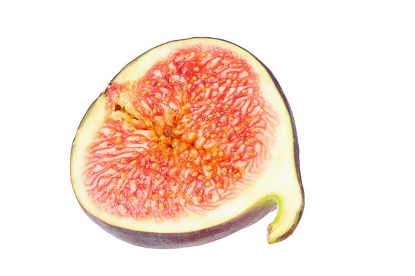 slice of fig isolated on white background