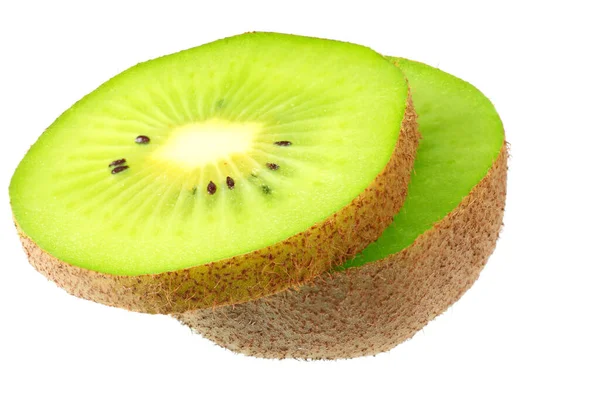 Fatias Kiwi Frutas Isoladas Fundo Branco — Fotografia de Stock