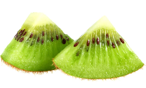 Skivor Kiwi Frukt Isolerad Vit Bakgrund — Stockfoto