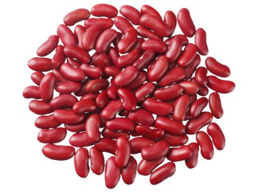 Kırmızı fasulye beyaz arka planda izole edilmiş. en üstteki görünüm