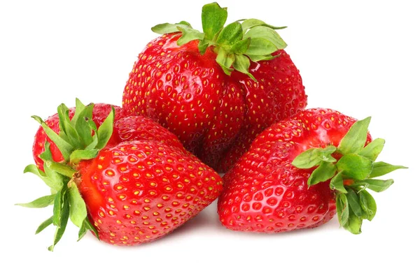 Erdbeere Isoliert Auf Weißem Hintergrund Gesunde Ernährung — Stockfoto