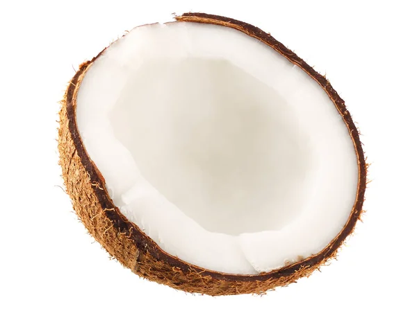 Hälften Kokos Isolerad Vit Bakgrund — Stockfoto