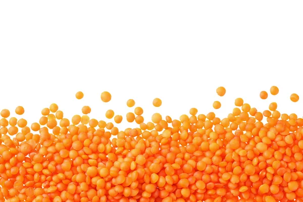 Pile Lentil Isolated White Background Top View — Stock Photo, Image