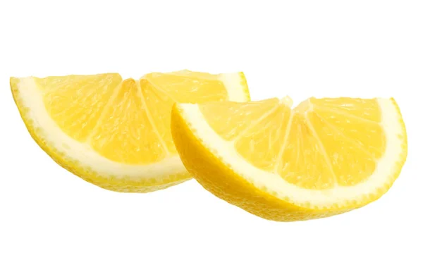 Limón Con Rodajas Aisladas Sobre Fondo Blanco Alimentos Saludables —  Fotos de Stock