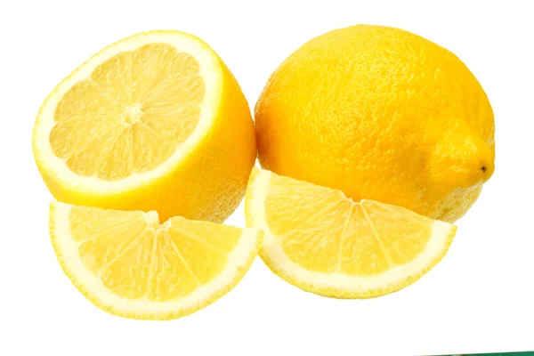 Citron Plátky Izolovanými Bílém Pozadí Zdravé Jídlo — Stock fotografie