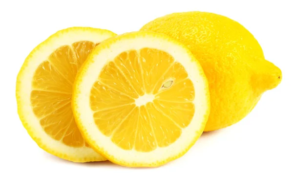Лимон Скибочками Ізольовані Білому Тлі Здорова Їжа — стокове фото