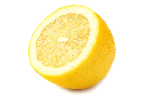 Dilimlenmiş Limonlar Beyaz Arka Planda Izole Edilmiş — Stok fotoğraf