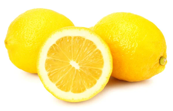 Лимон Ломтиками Изолированы Белом Фоне Здоровое Питание — стоковое фото