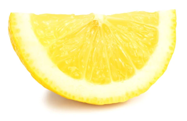 Нарізаний Лимон Ізольований Білому Фоні — стокове фото