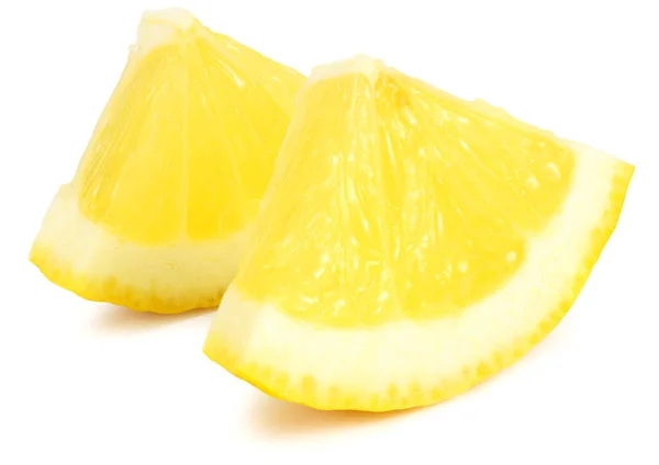 Skivad Citron Isolerad Vit Bakgrund — Stockfoto