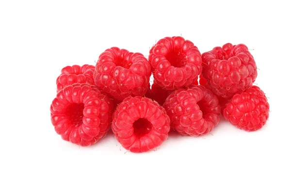 Reife Himbeeren Isoliert Auf Weißem Hintergrund — Stockfoto