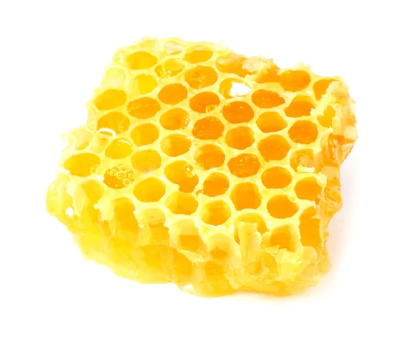 Wabe Mit Honig Isoliert Auf Weißem Hintergrund — Stockfoto