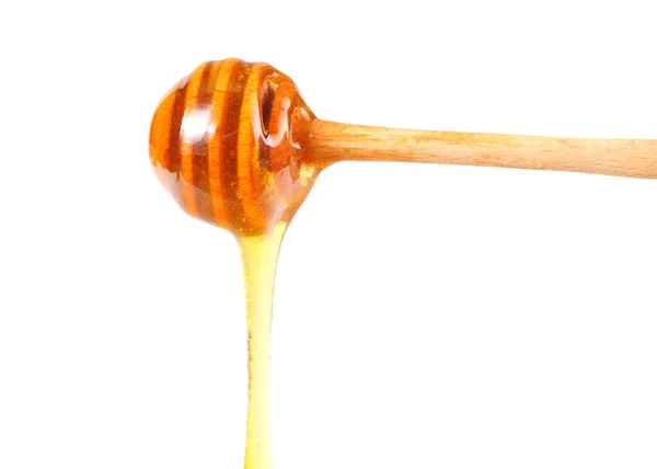 Honing Druipt Geïsoleerd Een Witte Achtergrond — Stockfoto
