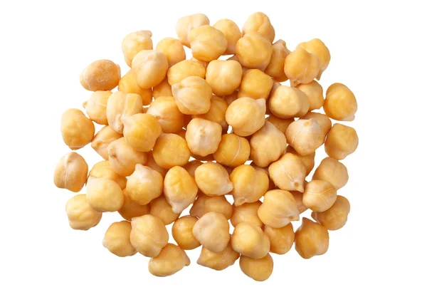 Chickpeas Isolated White Background Top View — Stock Photo, Image
