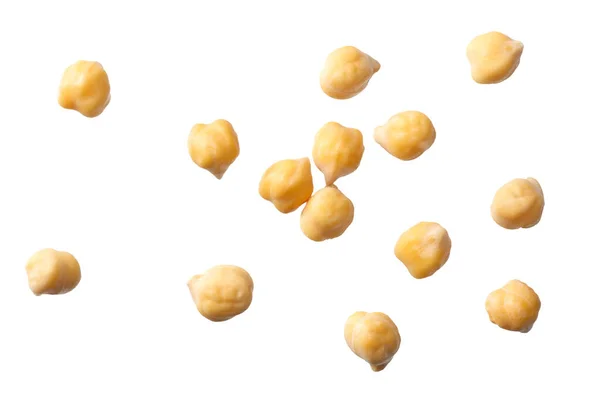 Chickpeas Isolated White Background Top View — Stock Photo, Image