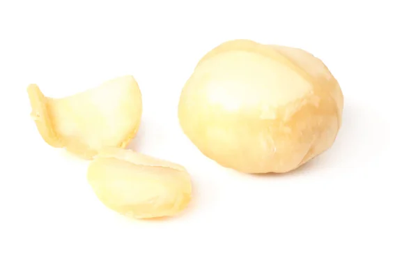Macadamia Nut Pieces Isolated White Background — Stock Photo, Image