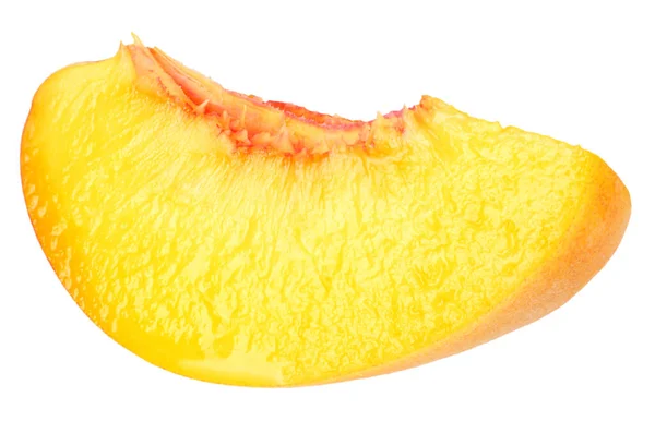 Pfirsichfruchtscheiben Isoliert Auf Weißem Hintergrund — Stockfoto