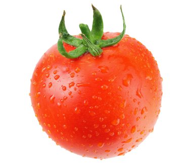 Beyaz arka planda izole edilmiş taze domates