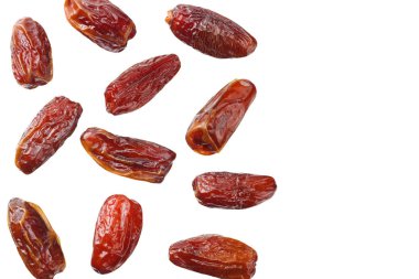 tarih beyaz arka planda izole meyveler. en üstteki görünüm