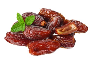 Beyaz arka planda yeşil yapraklı hurma ağaçları. en üstteki görünüm