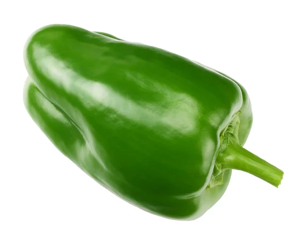 Een Groene Zoete Paprika Geïsoleerd Witte Achtergrond — Stockfoto