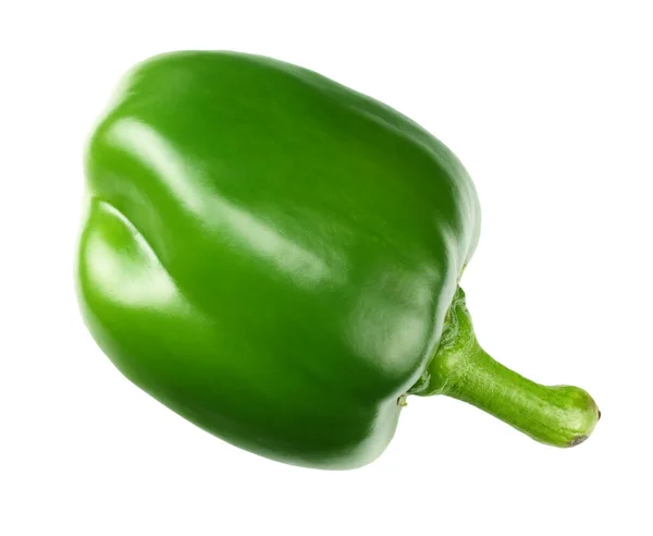 Eine Grüne Süße Paprika Isoliert Auf Weißem Hintergrund — Stockfoto