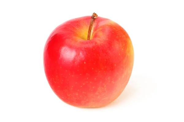 Pommes Rouges Feuilles Isolées Sur Fond Blanc — Photo