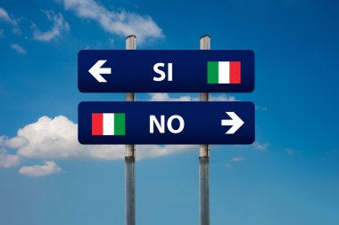 İtalyan referandum Evet (SI) veya Hayır (No)