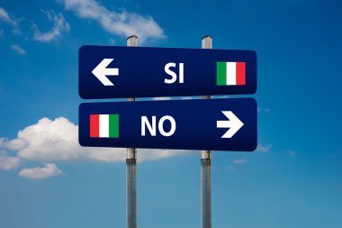 italian referendum yes (SI) or no (NO) clipart
