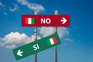 İtalyan referandum Evet (SI) veya Hayır (No)