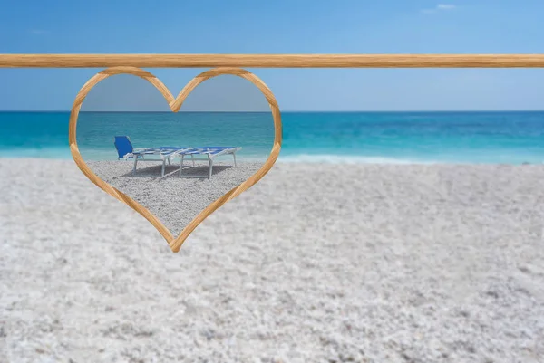 Szeretem a koncepció egy gyönyörű strand — Stock Fotó