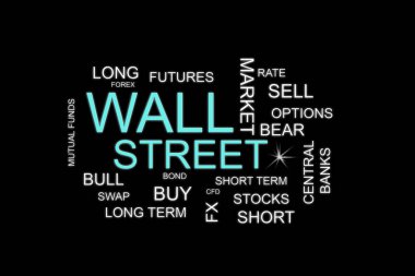 Wall street kelime bir finansal kavramlar arka planda