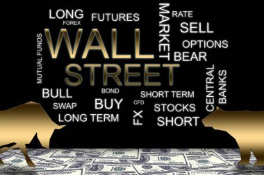 Wall street kelime bir finansal kavramlar arka planda