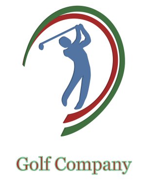 renkli çizgili sallanan golfçü