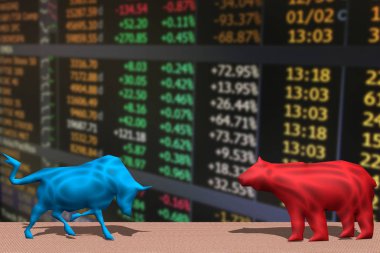 boğa ve mücadele ve borsa endeksi ayı