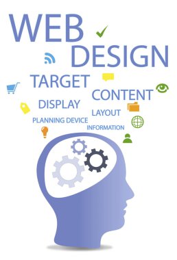 web tasarım temsil eden bazı gears ile baş