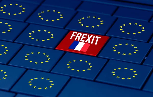 Französische Wahlen, EU und eine PC-Tastatur — Stockfoto
