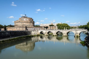 Castel sant'angelo ve tevere Köprüsü Roma, İtalya