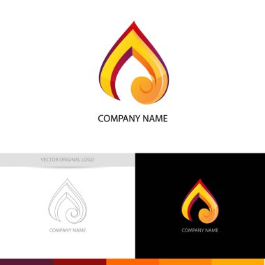 Yangın alev vektör logosu