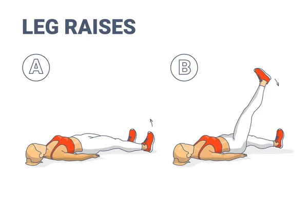 Meisje been verhogen Home Workout Oefening Kleurrijk concept — Stockvector