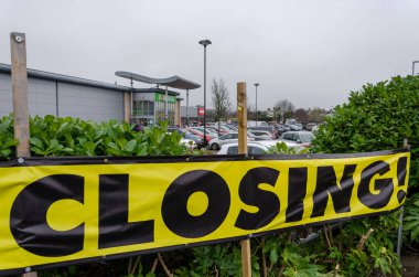 Moldl, UK: Jan 22, 2020: The last Homebase store in North Wales has started the process of closing down. Homebase are a struggling British home improvement and garden centre chain.