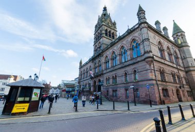 Chester, UK: 1 Mar 2020: Chester Town Hall, 1869 yılında resmen açılan 2. sınıf bir binadır.