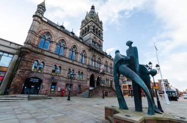Chester, UK: 1 Mar 2020: Chester Town Hall, 1869 yılında resmen açılan 2. sınıf bir binadır.